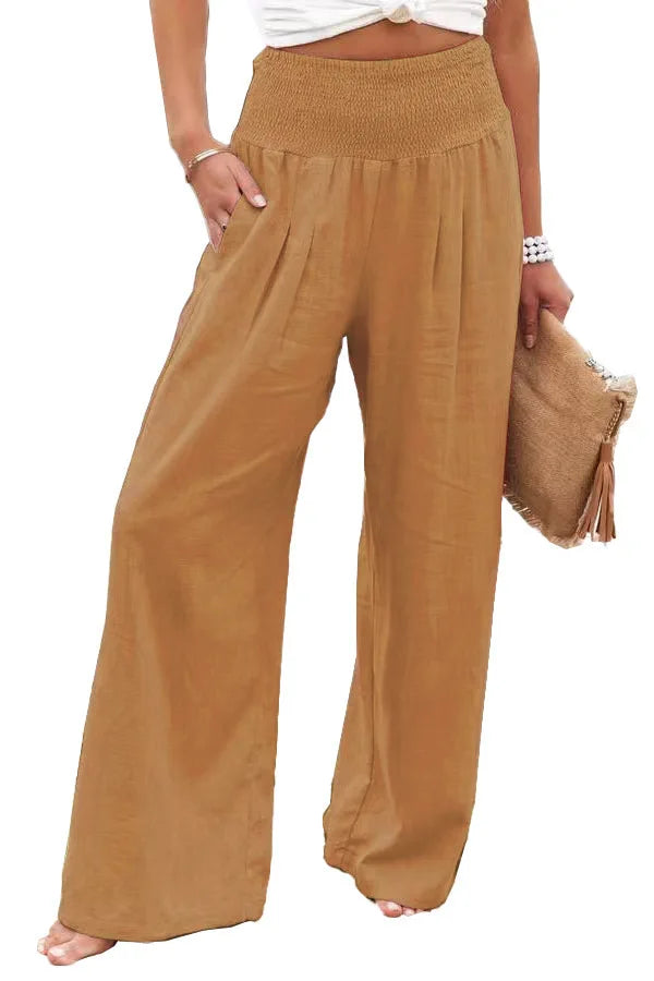 GSXLZX RX6602 Autumn and Winter New Quick Sell Cotton Hemp High Waist Pull Elastic Waist Popular Women's Casual Pants